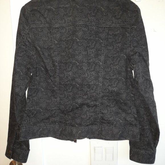 Lace Print Jacket Grey NWT Size Medium Kenneth Cole Reaction - Picture 9 of 16